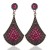 Top quality zircon and resin pink color big earrings 